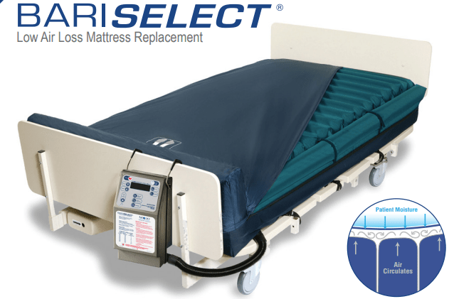 Queen - Sized Comfort: Bari Select Air Low Air Loss Mattress 60" Width x 80 - 84" Length - Wound Care Mattress