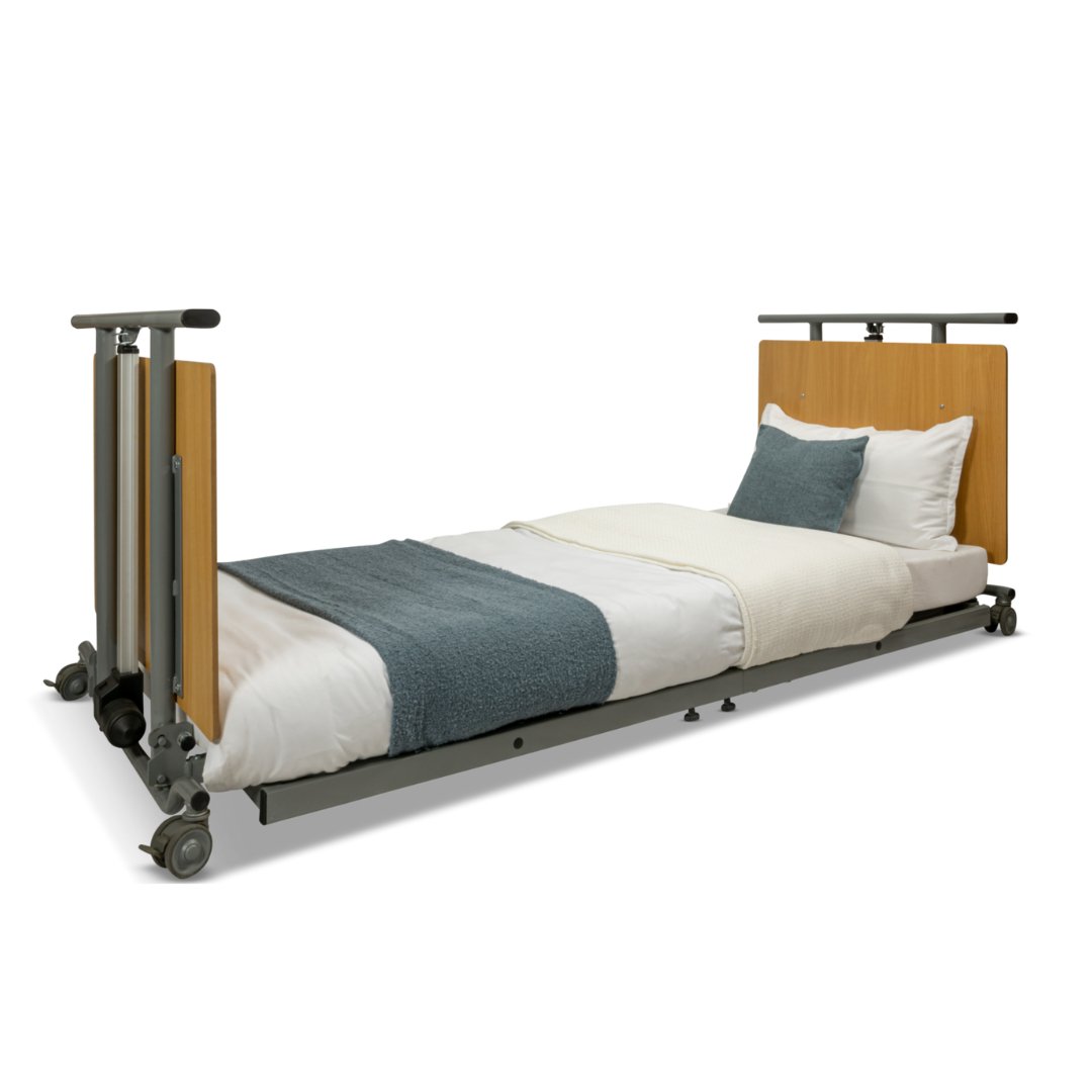 THE Descend Ultra - Low Full Electric Floor Bed for Fall Prevention and Comfort - Wound Care Mattress